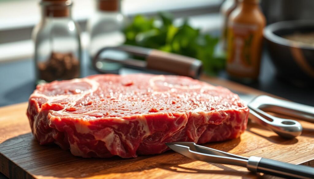 BBQ steak preparation