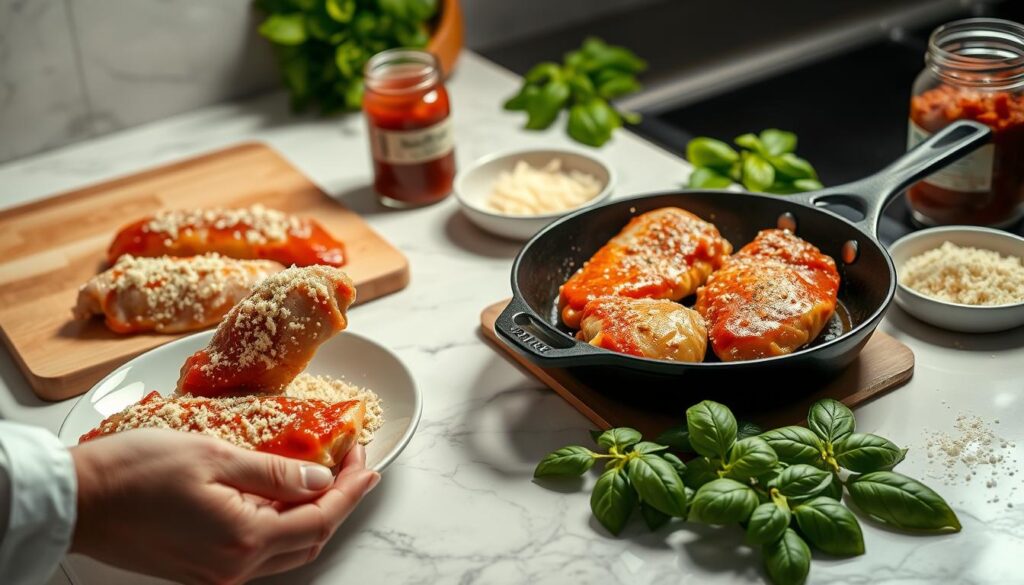 gluten-free chicken parmesan preparation